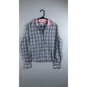 Rockies Shirt Womens Medium Multicolor Plaid Popover Long Sleeve Casual Preppy